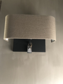 Lampenkap voor wandlamp, taupe linnen, 35 cm