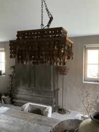 Rechthoekige lamp met kleine schijfjes, roest •