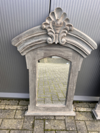 Prachtige houten kuifspiegel met lavet •