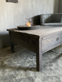 Salontafel vierkant met lade, driftwood •