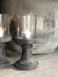 Windlichtje op houten voetje •