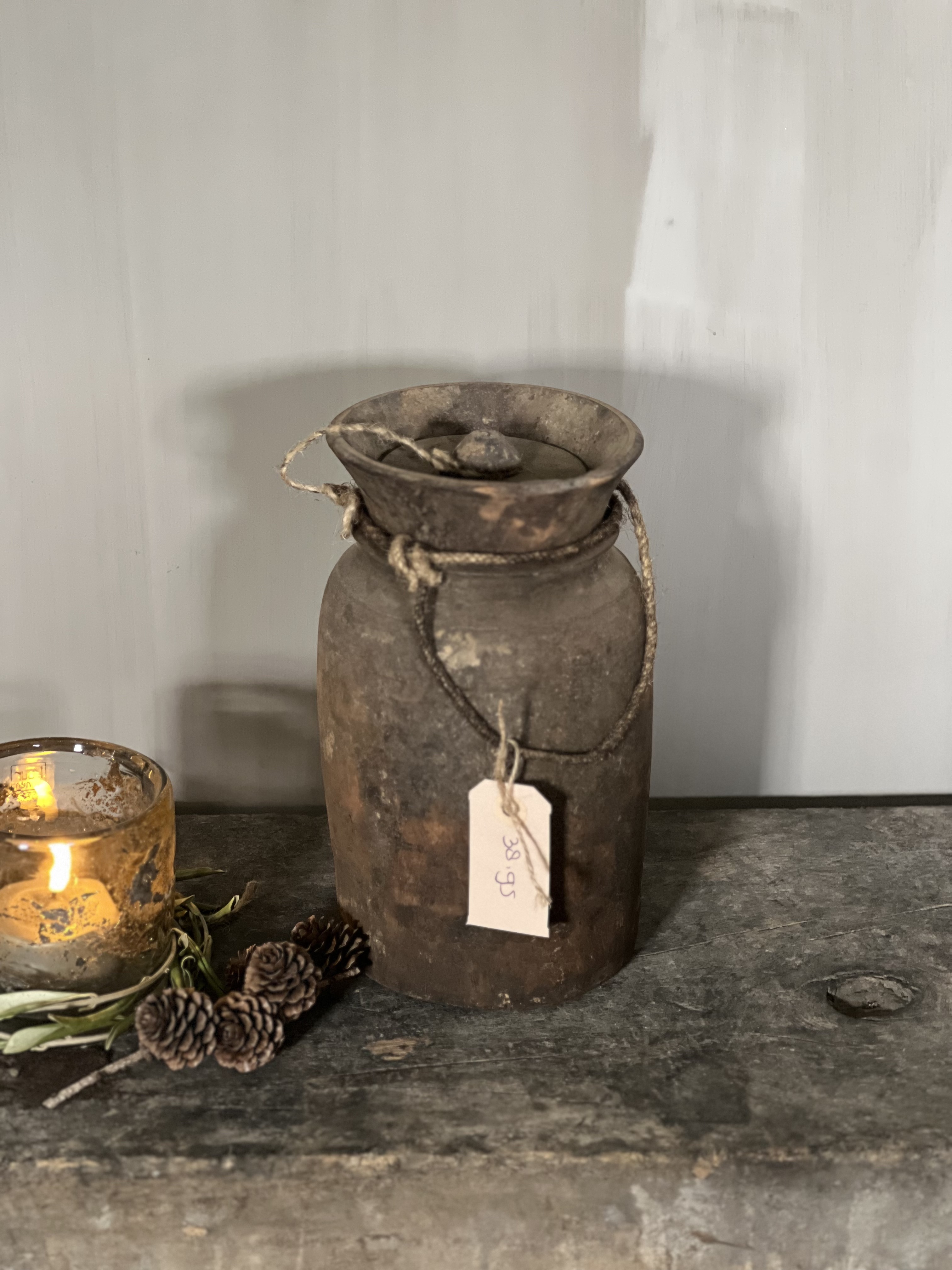 Houten kruikje met deksel, nr 20