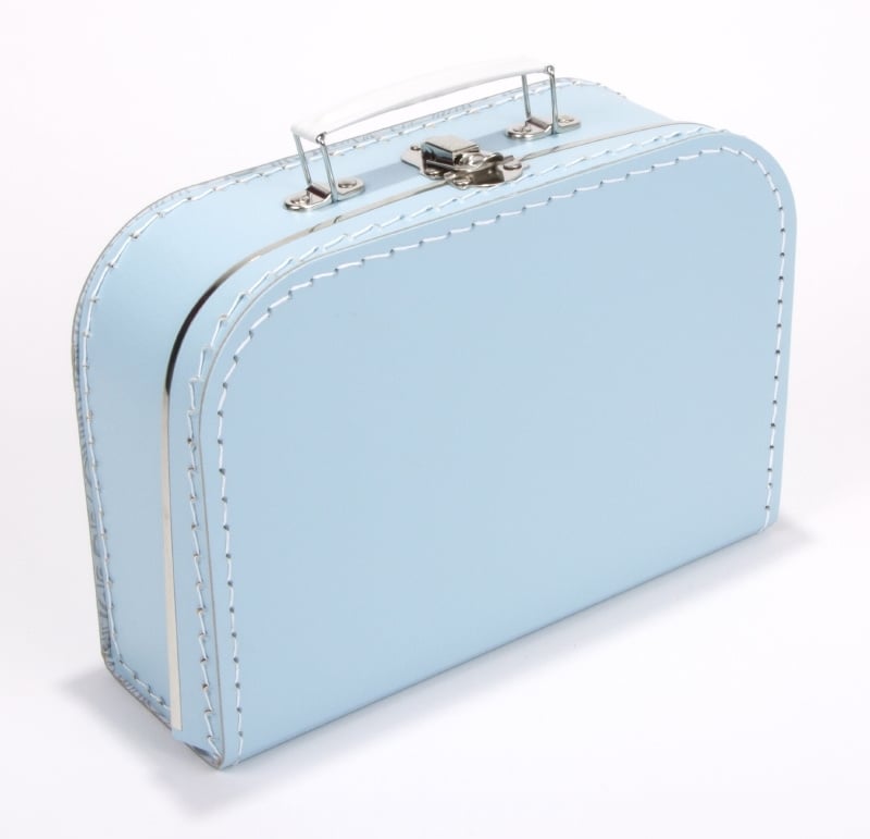 Peer Wreedheid Mam Kartonnen koffertje 30 cm lichtblauw | Koffertjes 30 cm | Atelier Het Gouden  Ei