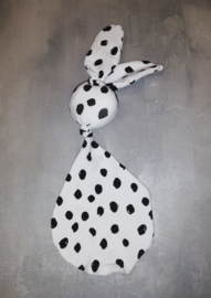 Babyknuffel (met naam) wit dots