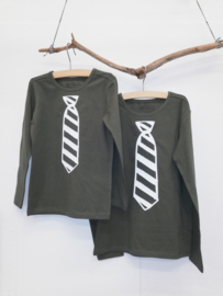 Stropdas streep - Army met zwart 86/92 LS