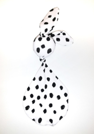 Babyknuffel (met naam) wit dots