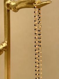 Black Beads Gold Vermeil Rosaria Necklace