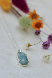 Aquamarine Necklace Sterling Silver