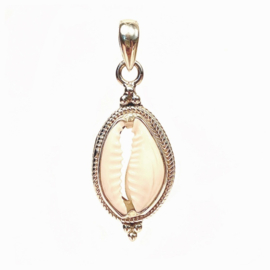 Cowrie Shell Pendant Sterling Silver