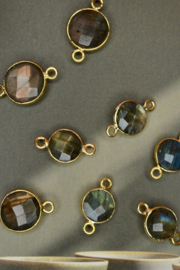 Labradoriet Connector Bedel - Gold Plated