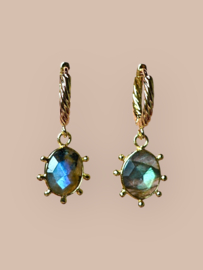 Soleya Labradoriet Oorbellen - Gold Plated