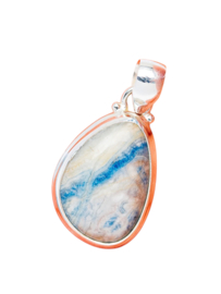 Blauwe Scheeliet Hanger - Sterling Zilver