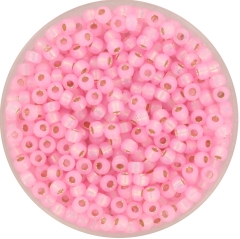 Miyuki Rocailles 3 mm silverlined dyed light pink 8-643