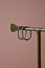 Dotted Rectangle Hoops - Sterling Zilver