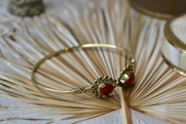 Carnelian Bangle Brass