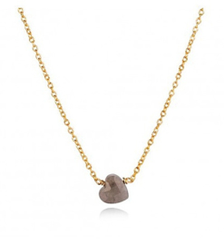 Labradorite Heart Gold Vermeil Necklace