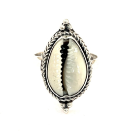 Cowrie Shell Ring Sterling Silver