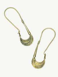 Tribal Palmblad Oorbellen - Brass