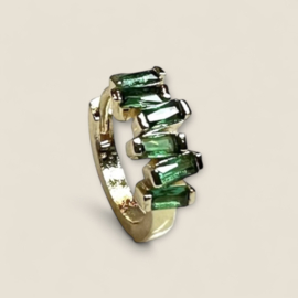 Emerald Zircon Hoop Gold Plated