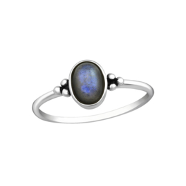 Labradorite Oval Ring Sterling Silver