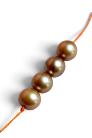 Zoetwater Parel Kralen 7 mm - Champagne (per 4 stuks)
