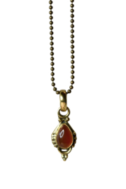 Pear Shaped Gemstone Pendant Brass