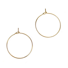 Oorbel Ring RVS Goud (2x)