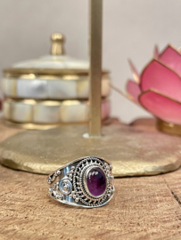 Amethyst Boho Ring Sterling Silver