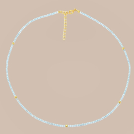 Amazonite Beaded Necklace Gold Vermeil