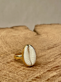 Cowrie Shell Ring Gold Vermeil