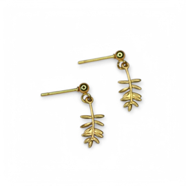 Tiny Leaf Studs Gold Plated