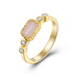 Rose Quartz 4-Stone Ring Gold Vermeil