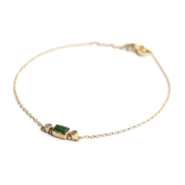 Rectangle Bracelet Gold Vermeil Green Zed/ Amazonite / Muja Juma