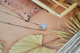 Raindrop Shaped Moonstone Necklace / Sterling Silver