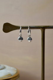 Hanging Shell Hoops Sterling Silver