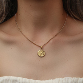 Floral Necklace Gold Plated