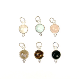 Small Dots Gemstone Pendant Silver Silver