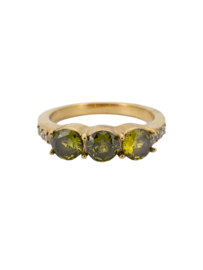 Ronde Stenen Vintage Groen Ring - ATLITW