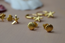 Shell Earstuds Gold Vermeil