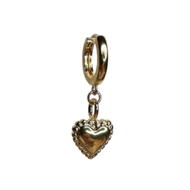 Dotted Heart Hoop Gold Plated