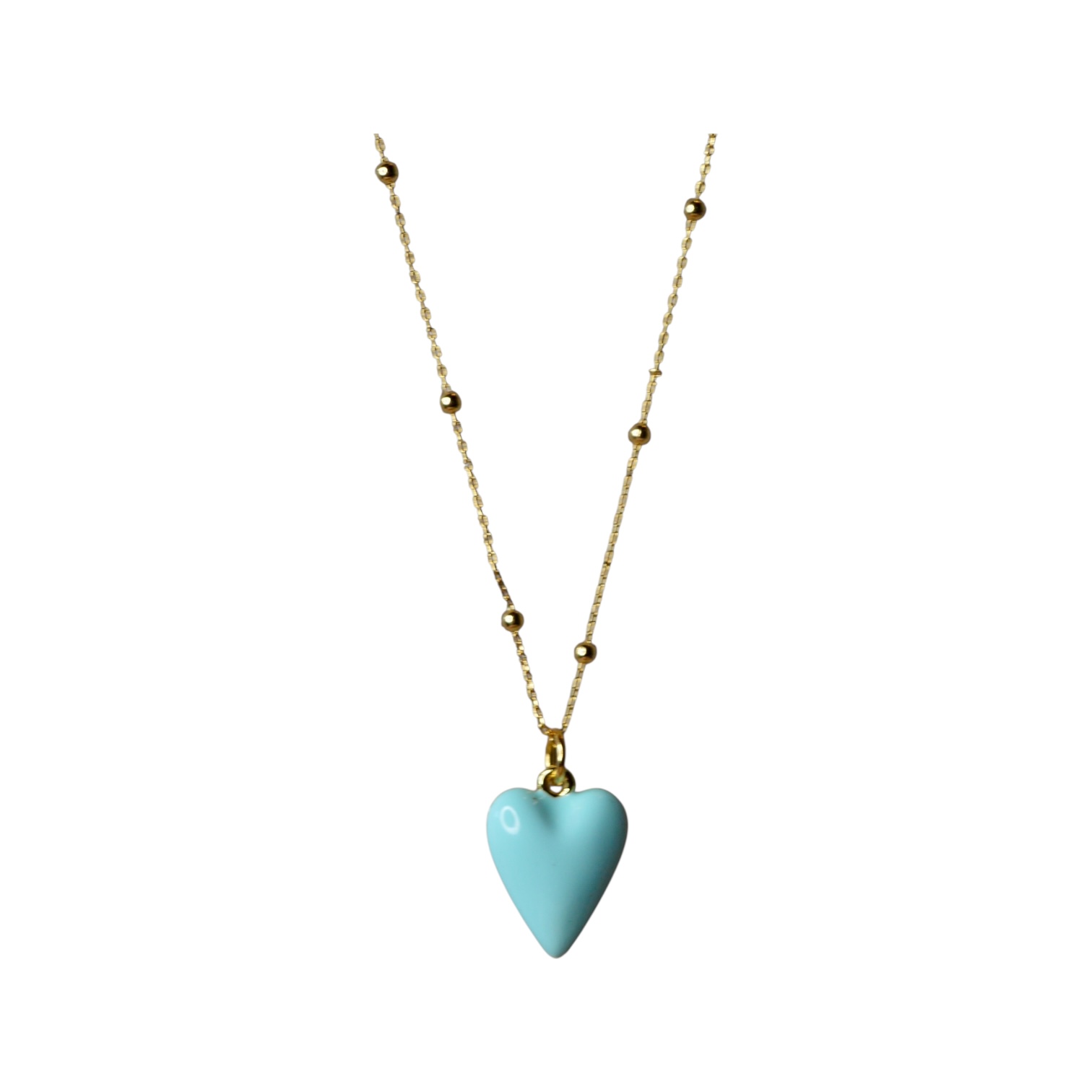 Blue Heart Necklace Gold Plated