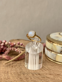 Square Moonstone Ring Gold Vermeil