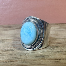 Larimar Oval Ring Sterling Silver