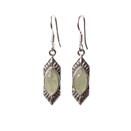 Aventurine Hexagon Earrings Sterling Silver Oorbellen