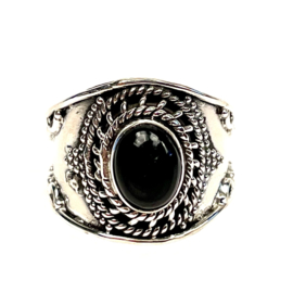 Onyx  Boho Ring Sterling Silver