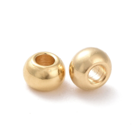 Kraal 3x2 mm 18K Gold-plated  RVS, ±31 st.