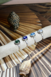 Braided Oval Lapis Lazuli Ring Sterling Silver