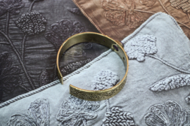 Amethist Boho 3-Stone Bangle - Brass