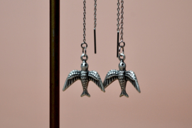 Zwaluw Earchains - Brass Zilver