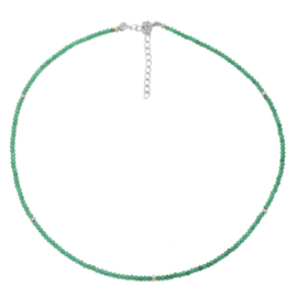 Green Onyx Beaded Sterling Silver Necklace